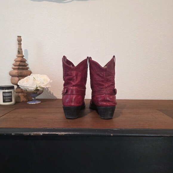 Franco Sarto Red Waco Leather Pointed Cowboy Western Bootie Sz 8.5 - Picture 5 of 10